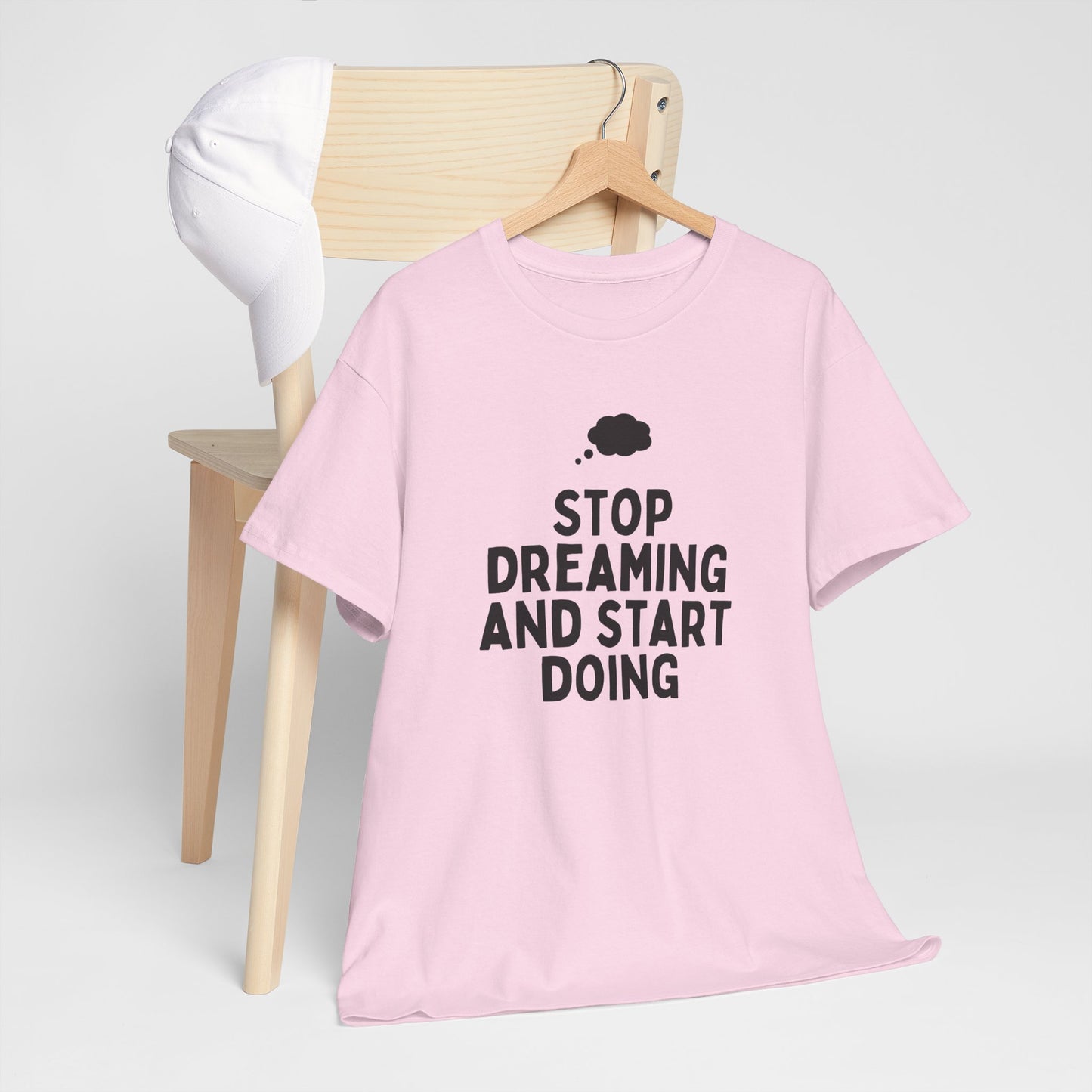 Motivational Unisex Heavy Cotton Tee, Inspirational T-Shirt, Gift for Dreamers, Positive Vibes Apparel, Start Doing Quote Tee