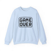 Pixel Art Game Over Sweatshirt, Retro Gaming Sweater, Cozy Unisex Pullover, Perfect Gift for Gamers, Versatile Casual Wear