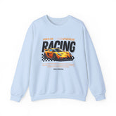 Sporty Racing Sweatshirt for Car Enthusiasts, Unisex Crewneck Pullover, Perfect for Racing Events, Casual Wear