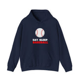 Baseball Hoodie - Eat Sleep Baseball, Sports Fan Gift