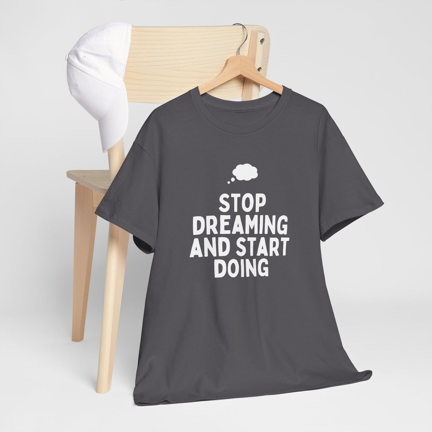 Motivational Unisex Heavy Cotton Tee, Inspirational T-Shirt, Gift for Dreamers, Positive Vibes Apparel, Start Doing Quote Tee