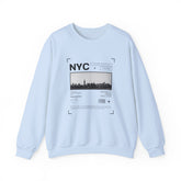 NYC Graphic Crewneck Sweatshirt - Urban Streetwear Pullover, Gift for Travelers, Unisex Sweatshirt