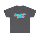 Summer Vibes Unisex Heavy Cotton Tee, Casual Summer Shirt, Beachwear, Gift for Friends, Vacation Essential, Fun Tee