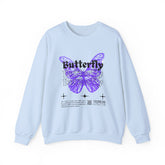 Butterfly Graphic Crewneck Sweatshirt, Unisex Sweatshirt, Cozy,Streetwear Fashion, Spring Wardrobe Essential, Butterfly Lover's Gift