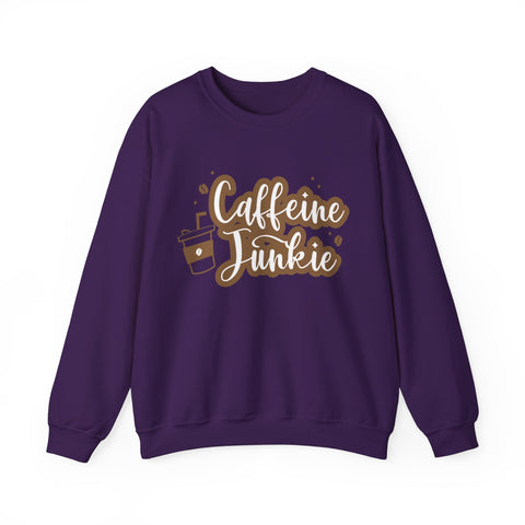 Caffeine Junkie Crewneck Sweatshirt | Cozy Gift for Coffee Lovers, Perfect for Fall, Everyday Wear, Casual Style, Gift for Her