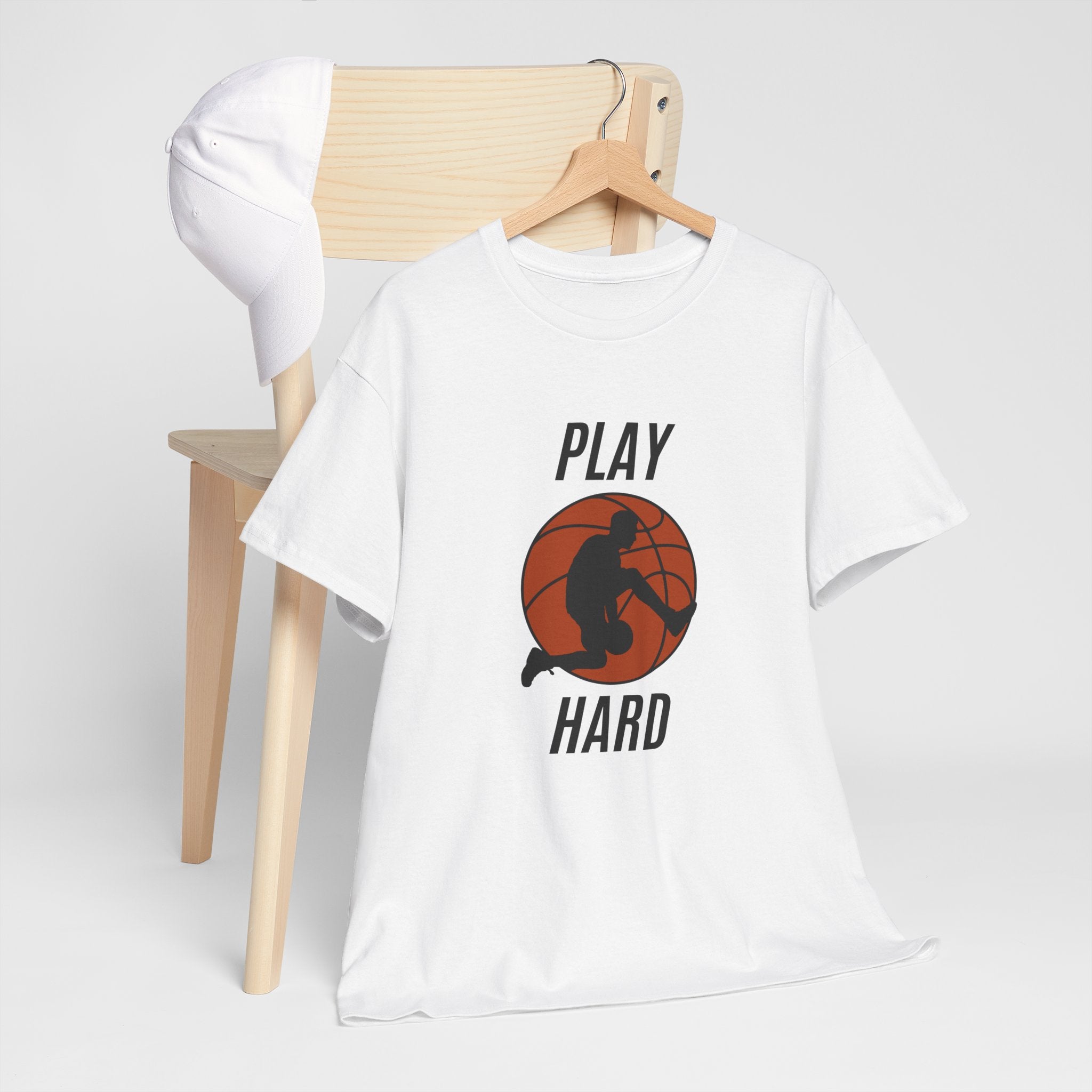Play Hard Basketball Tee, Sports T-Shirt, Unisex Cotton Top, Gift for Sports Lovers, Athletic Wear, Casual Fitness Shirt