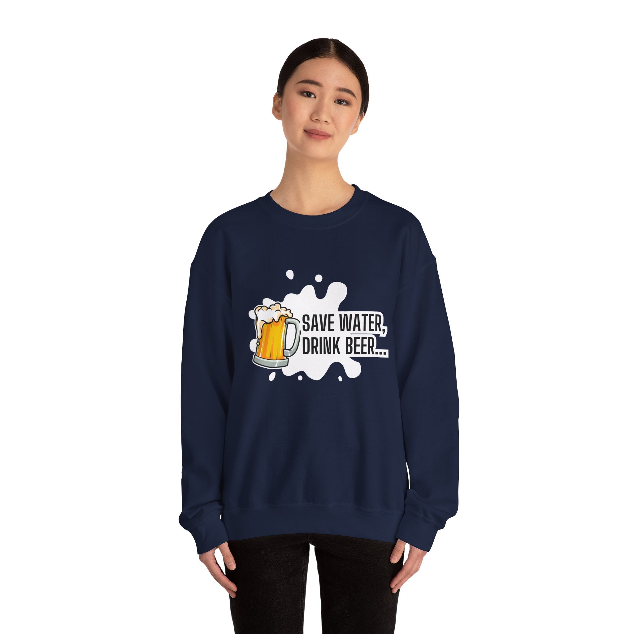 Humorous Beer Lover Sweatshirt, Save Water Drink Beer Crewneck, Gift for Beer Enthusiasts, Men's & Women's Apparel, Funny Drinking Top