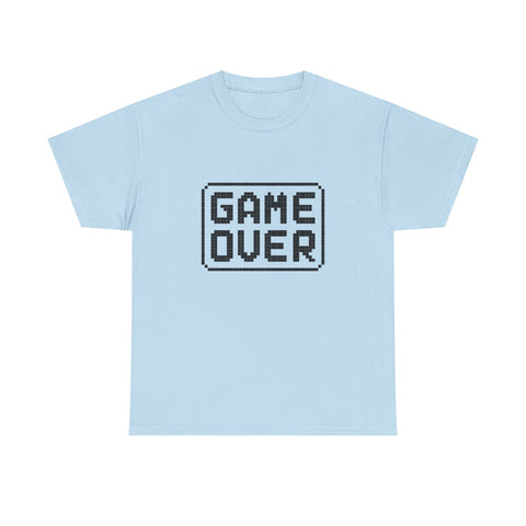 Game Over Unisex Heavy Cotton Tee, Retro Gamer Shirt, Video Game T-Shirt, Casual Gaming Apparel
