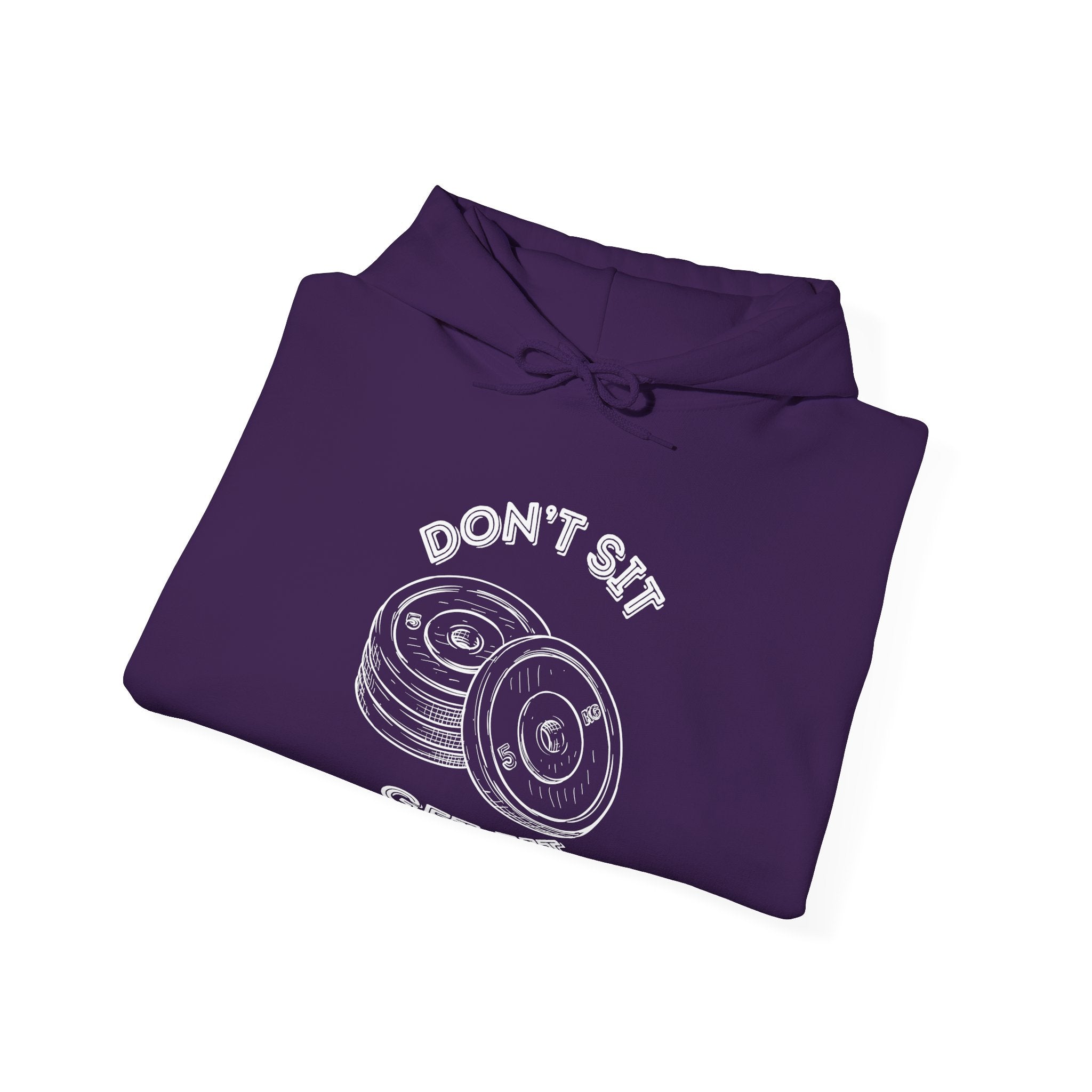 Don't Sit Get Fit Hoodie - Fitness Motivational Sweatshirt for Gym Lovers, Workout Apparel, Fitness Gifts, Activewear, Unisex Hooded