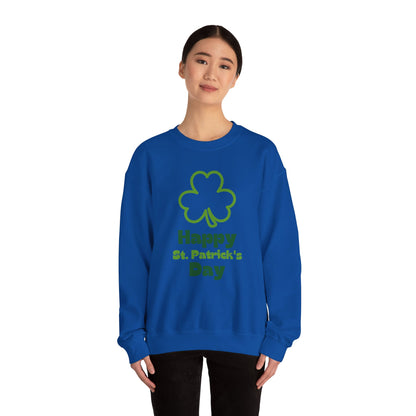 St Patrick's Day Sweatshirt, Cozy Crewneck for Celebrations, Unisex Holiday Apparel, Green Shamrock Design, Festive Clothing, Saint Paddy's