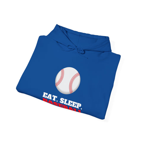 Baseball Hoodie - Eat Sleep Baseball, Sports Fan Gift