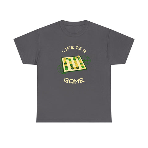 Life is a Game Unisex Heavy Cotton Tee, Casual Wear, Fun Gaming T-Shirt, Everyday Comfort