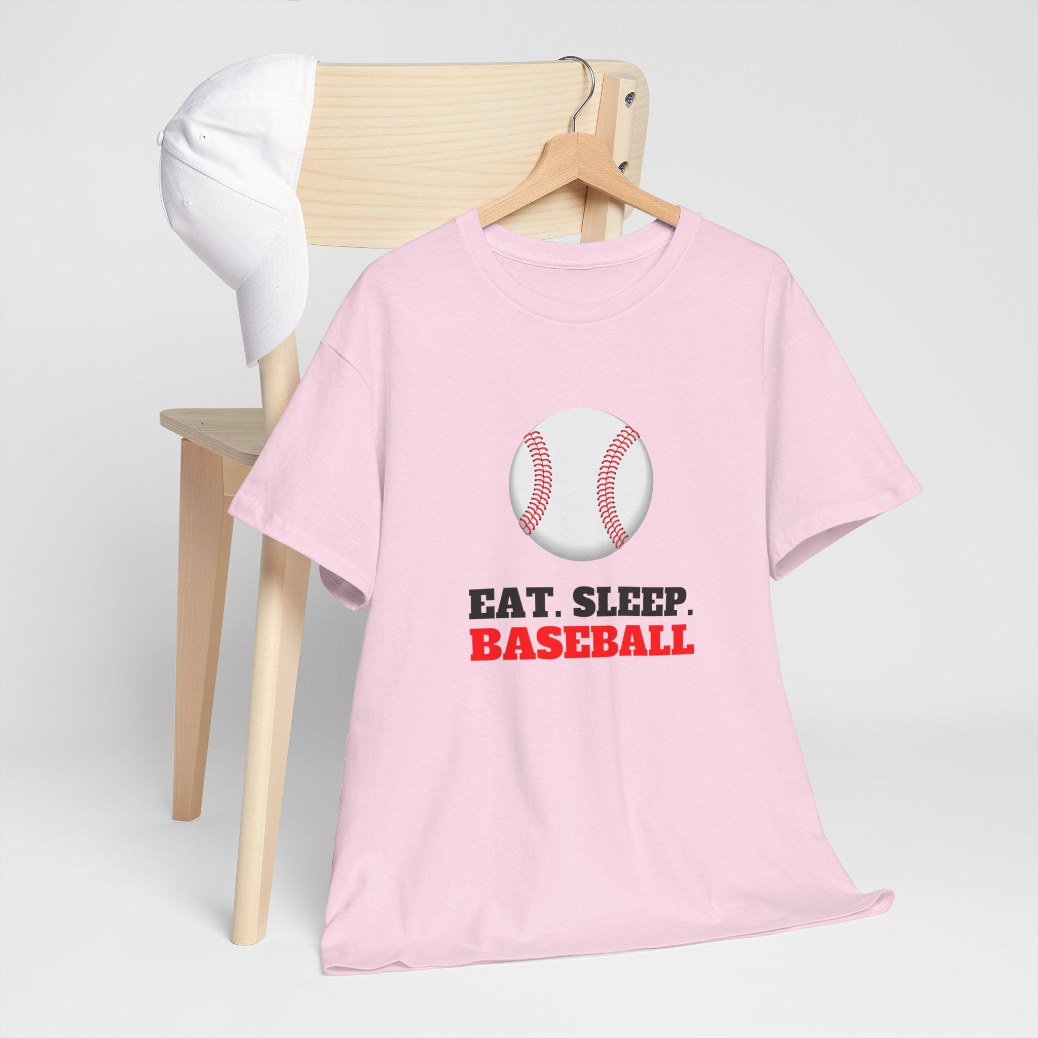 Eat Sleep Baseball Unisex Heavy Cotton Tee, Sports Fans, Gifts for Baseball Lovers, Casual Wear