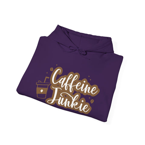 Caffeine Junkie Hoodie, Cozy Sweatshirt for Coffee Lovers, Gift for Baristas and Students, Perfect for Relaxing Evenings