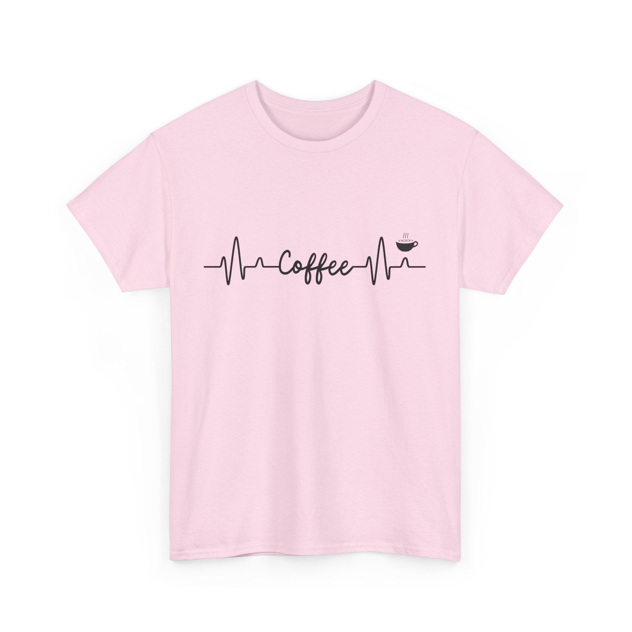 Coffee Heartbeat Unisex Tee, Ideal for Coffee Lovers, Birthday Gift, Casual Wear, Everyday Comfort, Coffee Tee Shirt, Coffee Lover Shirt,