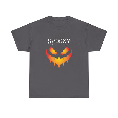 Spooky Halloween Tees, Unisex Heavy Cotton Tee for Fall, Ghostly Graphics Shirt, Halloween Apparel