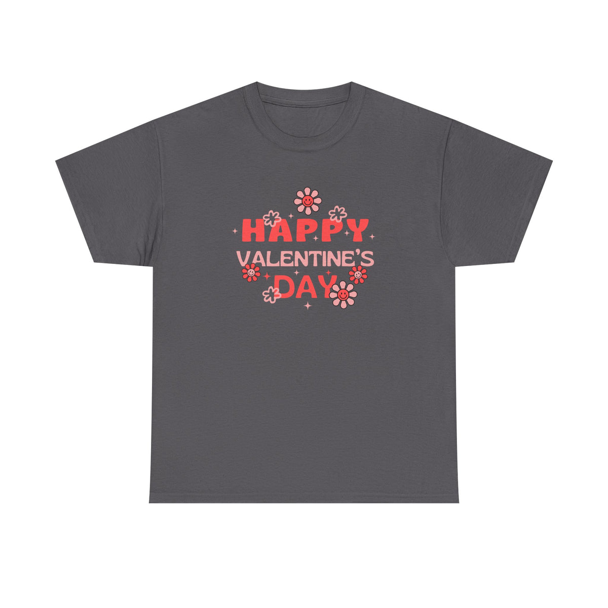 Happy Valentine's Day Unisex Heavy Cotton Tee, Romantic Gift, Casual Wear, Love T-Shirt, Seasonal Fashion, Self-Love Apparel