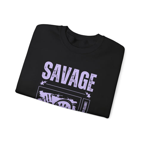 Savage Graphic Crewneck Sweatshirt, Unisex Sweatshirt, Casual Streetwear, Cozy Apparel for All Occasions