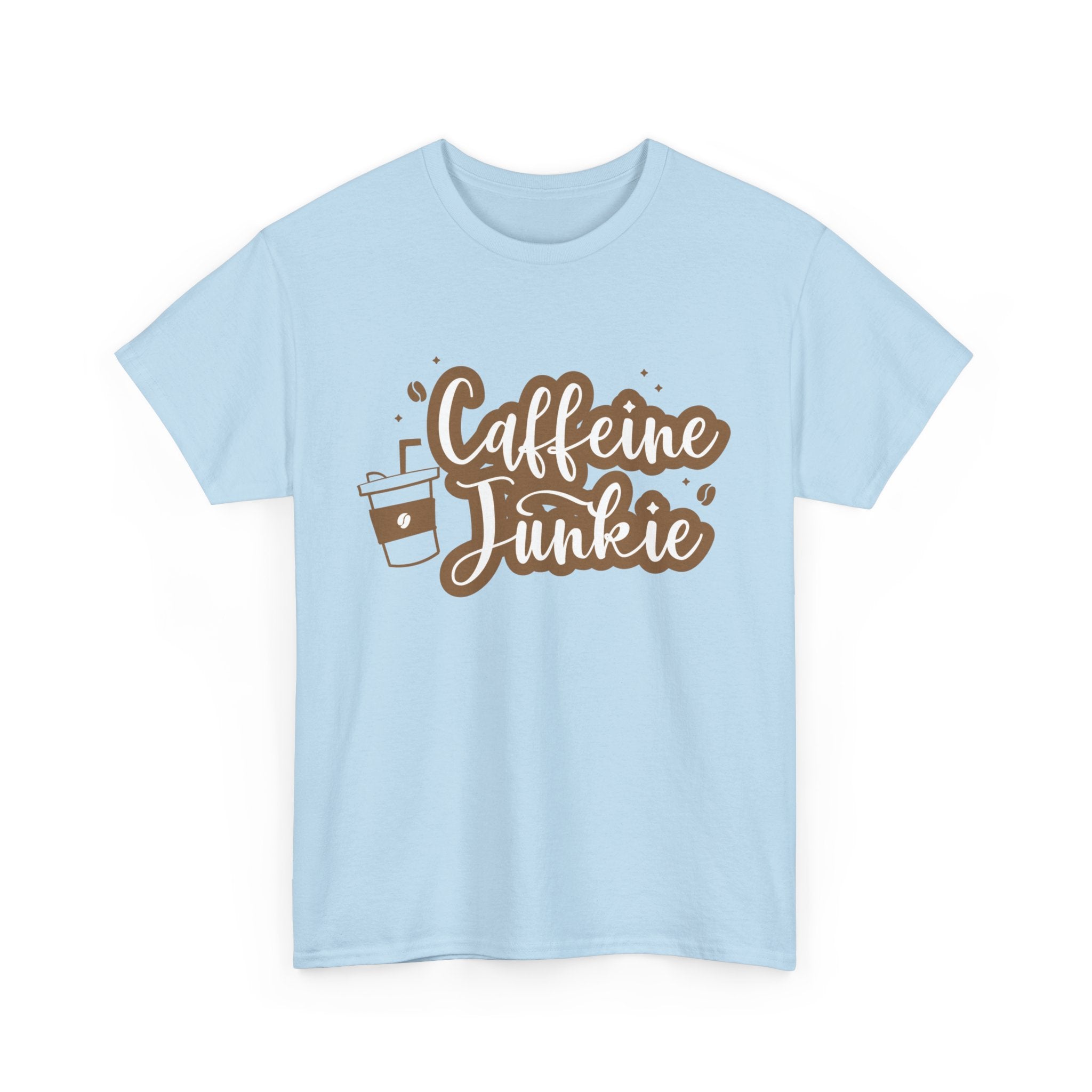 Caffeine Junkie Unisex Heavy Cotton Tee, Coffee Lover Shirt, Gift for Baristas, Comfortable Casual Wear, Daily Essentials
