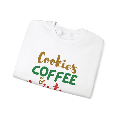 Christmas Cheer Sweatshirt, Cozy Holiday Apparel, Unisex Crewneck, Perfect for Christmas and Winter Gatherings, Gift for Coffee Lovers