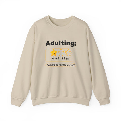 Adulting Sweatshirt - Humor Crewneck for Students, Gift for Millennials, Cozy Lounge Wear, Funny Sweatshirt for Birthdays, Adult Humor