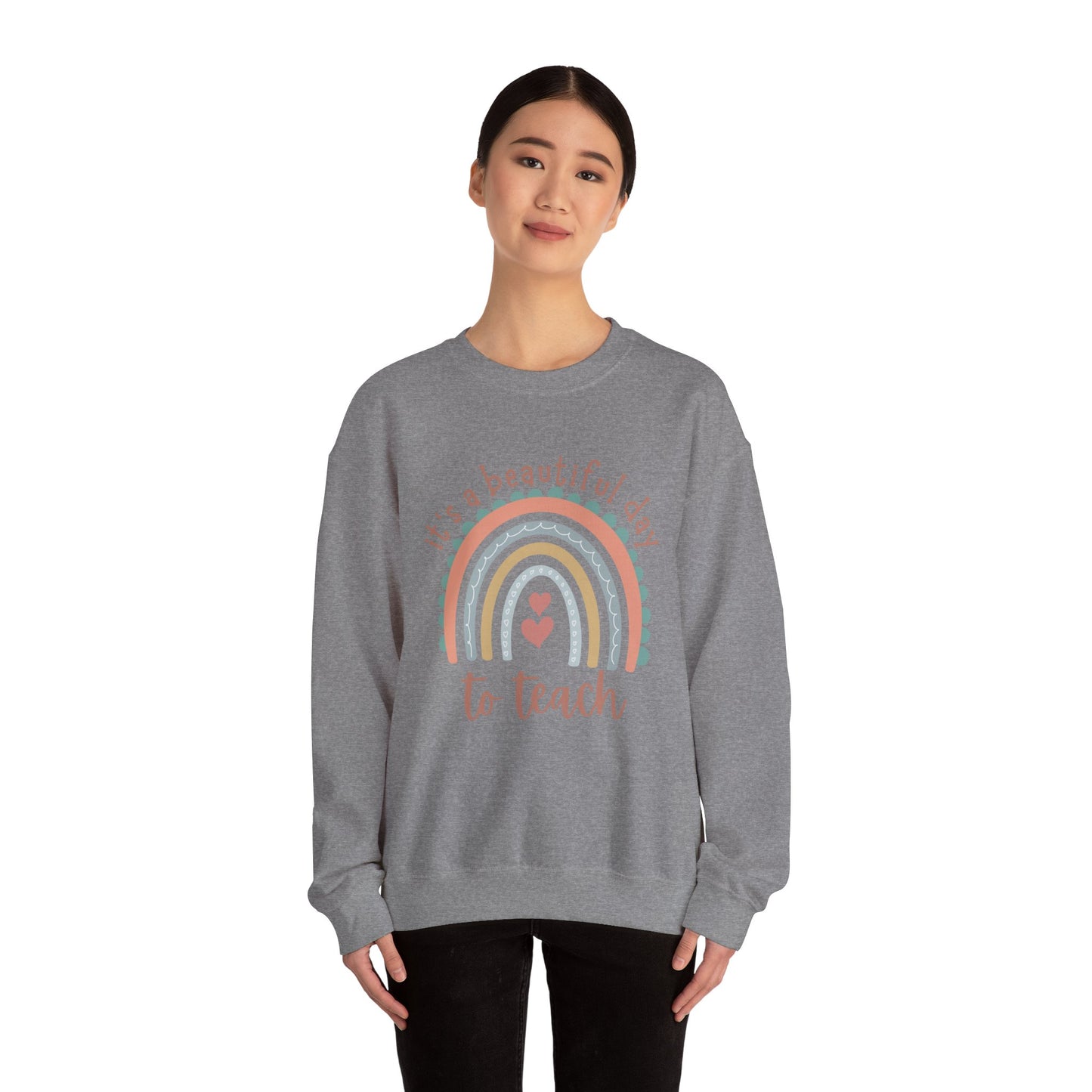 Rainbow Teacher Sweatshirt - Perfect Gift for Educators, Classroom Apparel, Cozy Style for Teachers, Back to School