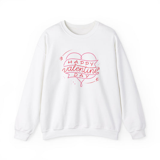 Happy Valentine's Day Sweatshirt, Cozy Valentine's Gift, Unisex Crewneck, Couple's Outfit, Cute Love Apparel, Winter Fashion