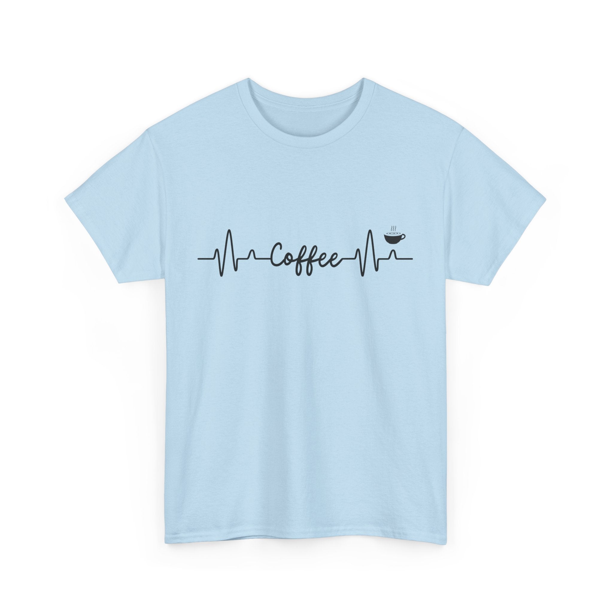 Coffee Heartbeat Unisex Tee, Ideal for Coffee Lovers, Birthday Gift, Casual Wear, Everyday Comfort, Coffee Tee Shirt, Coffee Lover Shirt,