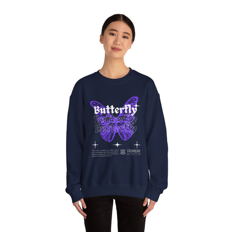 Butterfly Graphic Crewneck Sweatshirt, Unisex Sweatshirt, Cozy,Streetwear Fashion, Spring Wardrobe Essential, Butterfly Lover's Gift