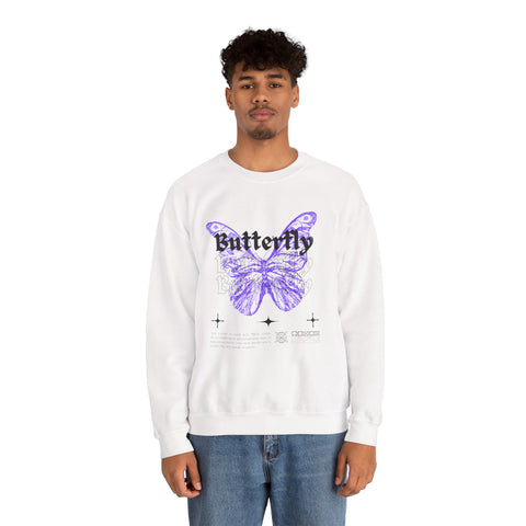 Butterfly Graphic Crewneck Sweatshirt, Unisex Sweatshirt, Cozy,Streetwear Fashion, Spring Wardrobe Essential, Butterfly Lover's Gift