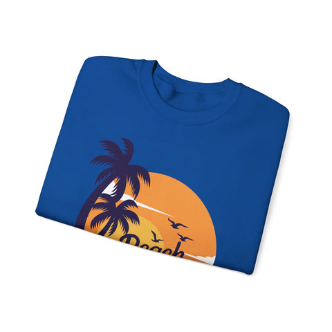 Beach Please Sweatshirt, Unisex Crewneck for Summer Vibes, Perfect for Vacations, Gifts, and Beach Days