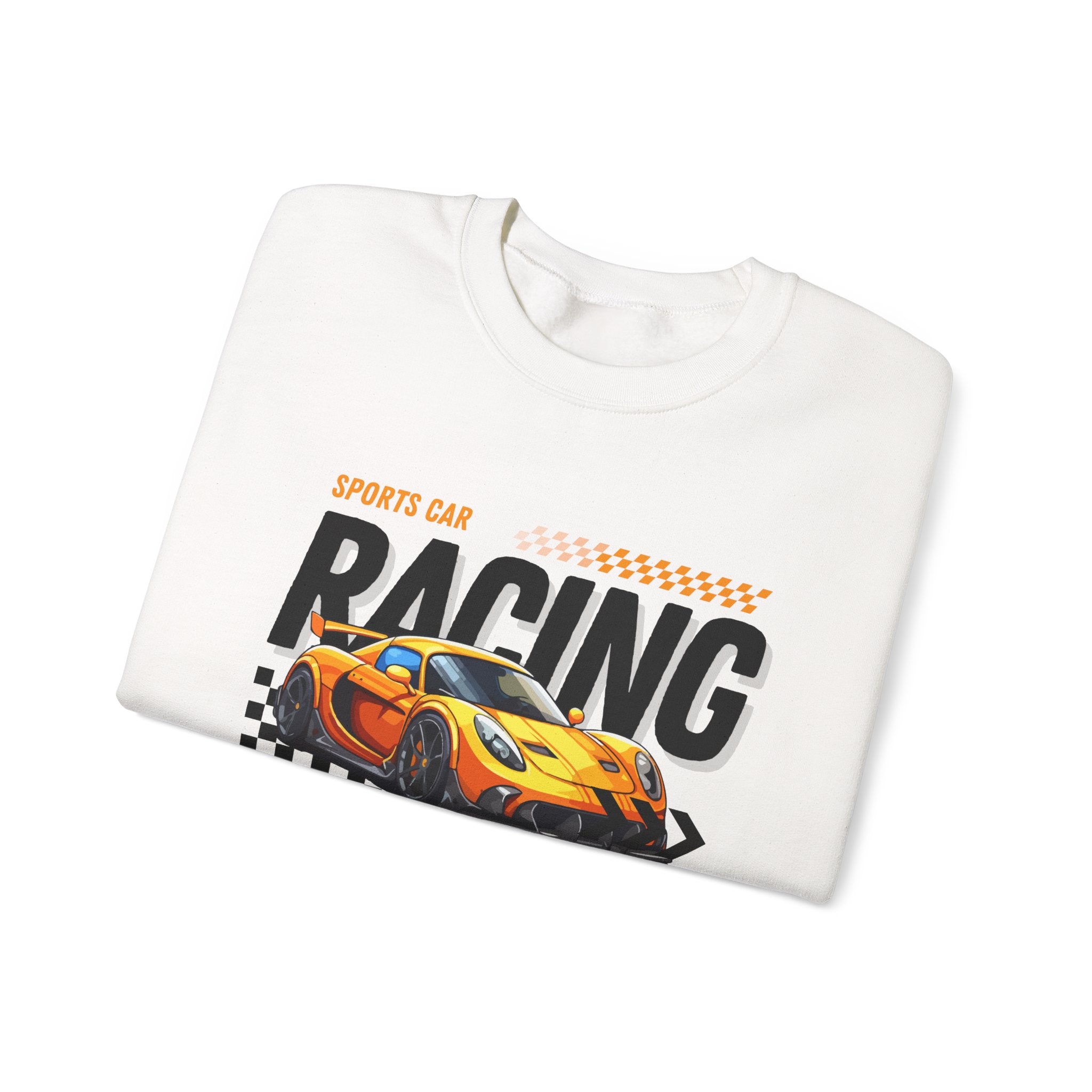Sporty Racing Sweatshirt for Car Enthusiasts, Unisex Crewneck Pullover, Perfect for Racing Events, Casual Wear