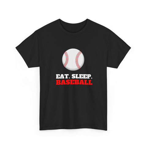 Eat Sleep Baseball Unisex Heavy Cotton Tee, Sports Fans, Gifts for Baseball Lovers, Casual Wear