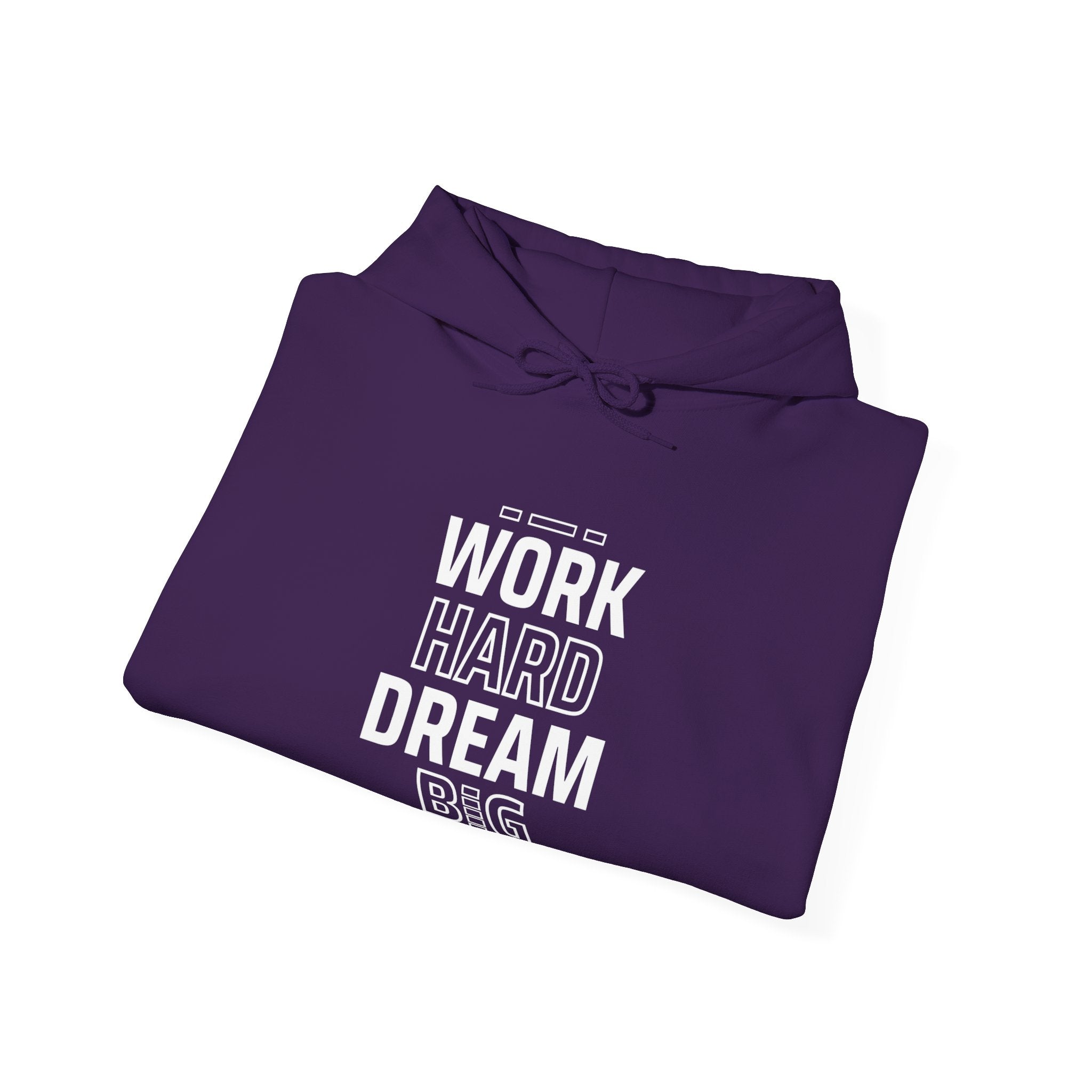 Motivational Hoodie, Unisex Hooded Sweatshirt, Work Hard Dream Big Pullover, Gift for Dreamers, Cozy Casual Wear, Inspirational Apparel,