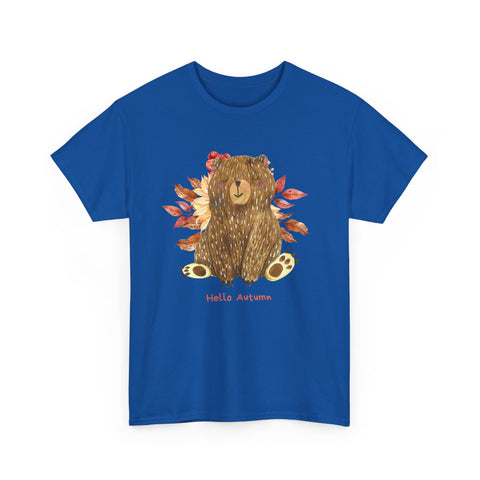 Cozy Autumn Bear Tee, Perfect for Fall Celebrations, Casual Wear, Unisex Cotton T-Shirt, Cute Autumn Apparel