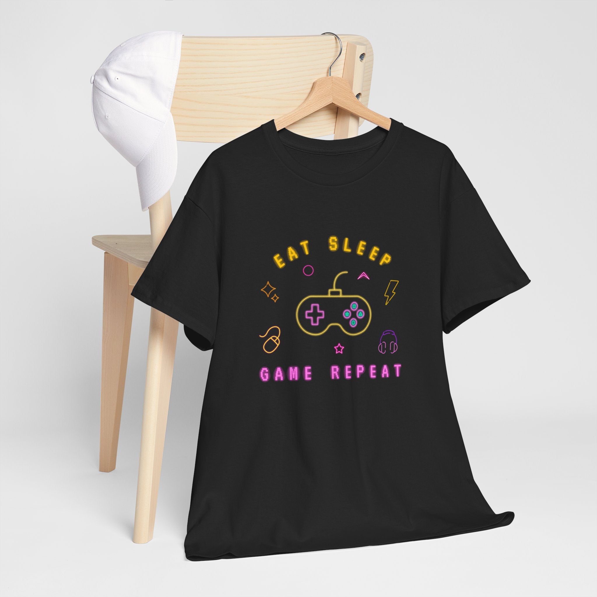 Gamer Vibes Unisex Tee - Eat Sleep Game Repeat, Video Game Shirt, Casual Wear, Gift for Gamers, Gaming Merchandise