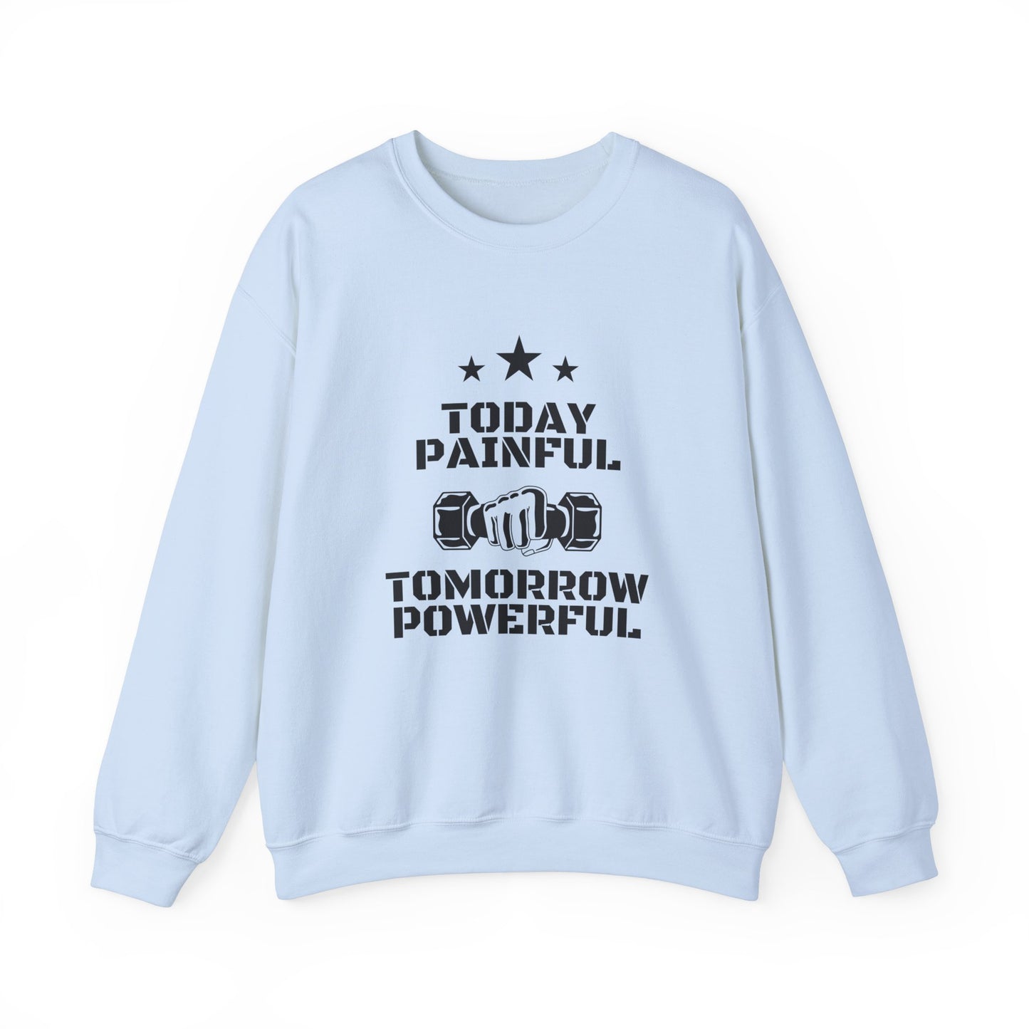 Motivational Gym Sweatshirt - Today Painful Tomorrow Powerful, Fitness Gift, Workout Apparel, Unisex Crewneck