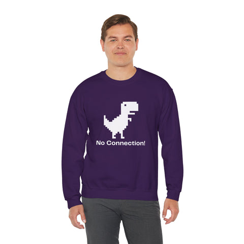 Funny Dinosaur No Connection Sweatshirt, Unisex Crewneck, Gamers Gift, Perfect for Tech Lovers and Online Students, Birthday Gift, Everyday