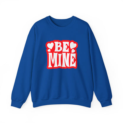 Cute 'Be Mine' Unisex Crewneck Sweatshirt, Valentine's Day Gift, Cozy Sweatshirt, Couples Apparel, Heart Design, Gift for Him/Her