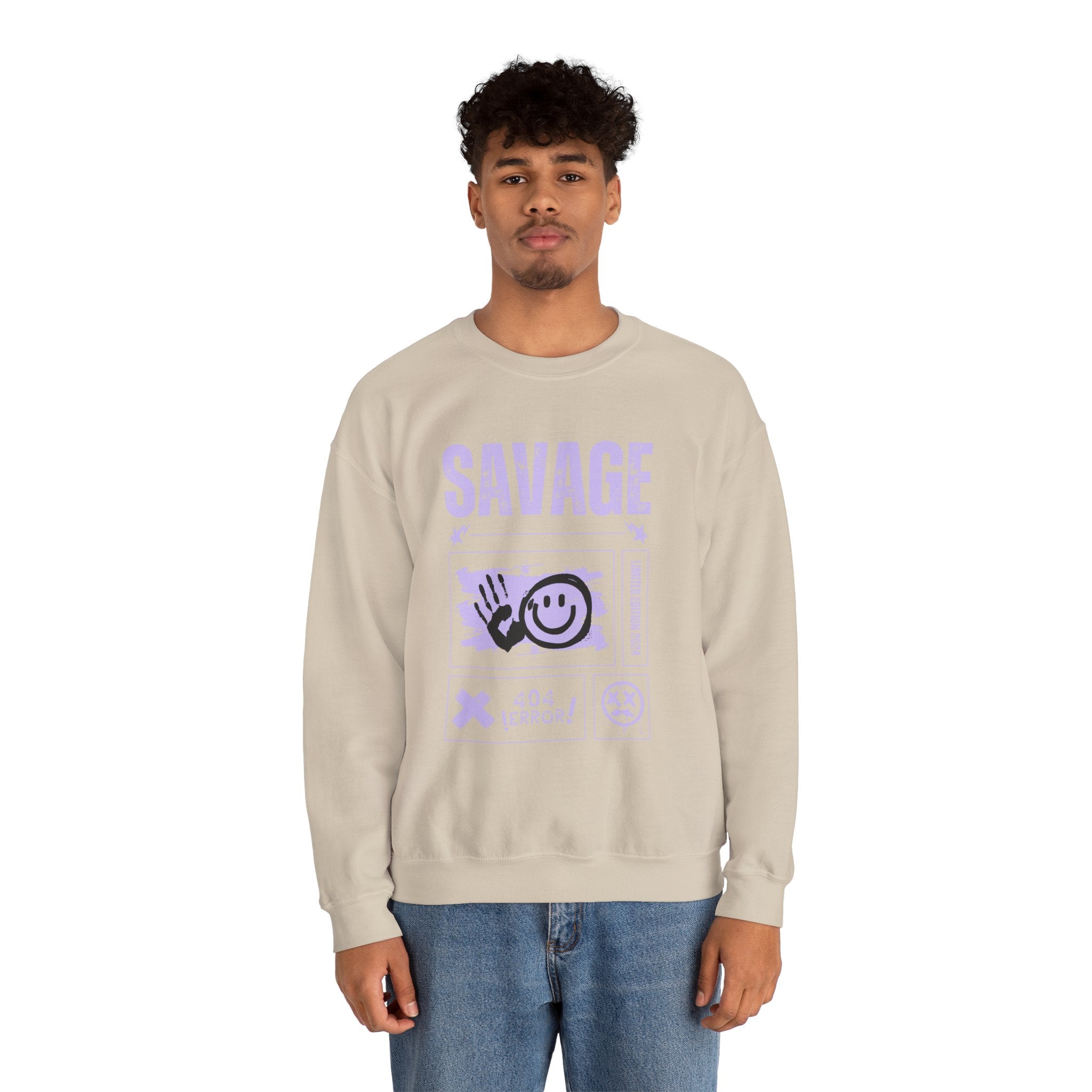 Savage Graphic Crewneck Sweatshirt, Unisex Sweatshirt, Casual Streetwear, Cozy Apparel for All Occasions