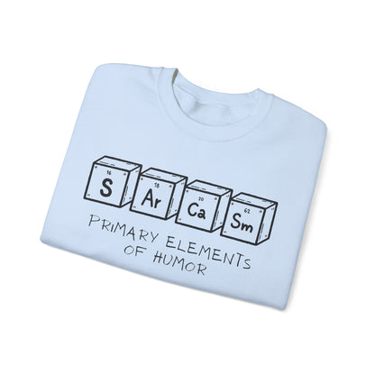 Sarcasm Elements Unisex Crewneck Sweatshirt, Funny Humor Apparel, Gift for Friends, Casual Wear, Comfy Outfit, Unique Gift Idea