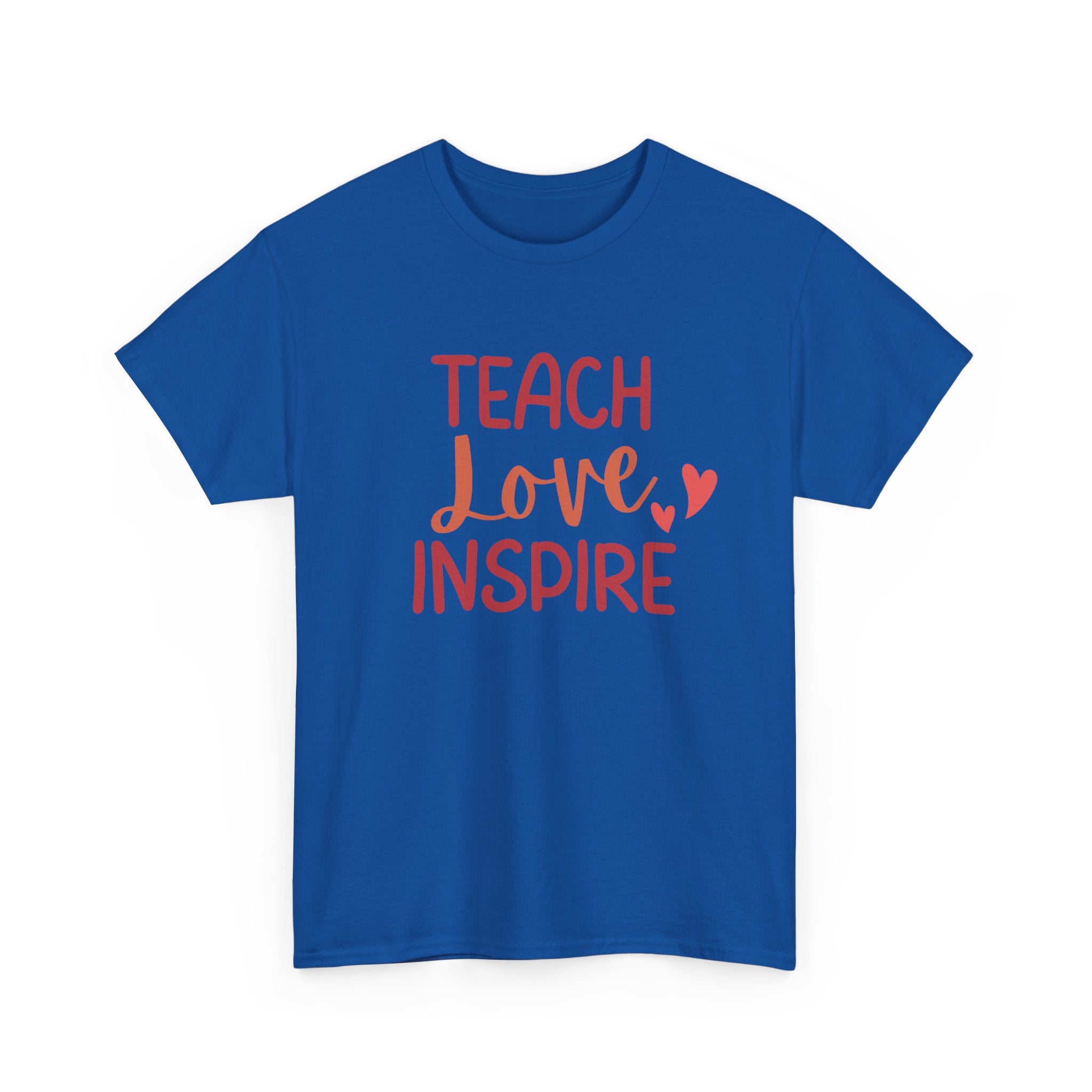 Teach Love Inspire Unisex Heavy Cotton Tee | Inspirational Teacher T-Shirt, Motivational Gift, Classroom Apparel, Education Shirt, Teacher