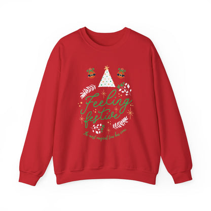 Feeling Festive Sweatshirt, Cozy Winter Apparel, Holiday Gift, Unisex Crewneck, Christmas Sweatshirt, Family Gathering Outfit