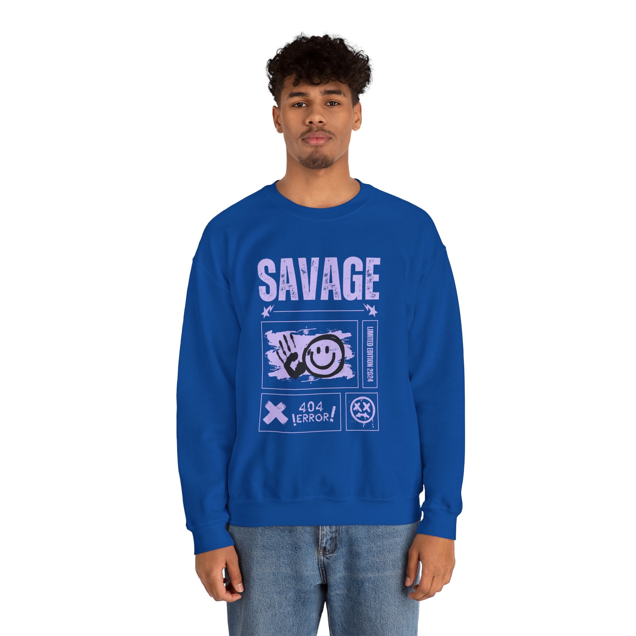 Savage Graphic Crewneck Sweatshirt, Unisex Sweatshirt, Casual Streetwear, Cozy Apparel for All Occasions
