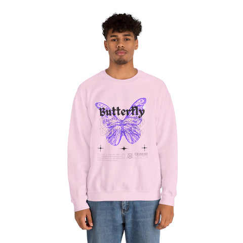 Butterfly Graphic Crewneck Sweatshirt, Unisex Sweatshirt, Cozy,Streetwear Fashion, Spring Wardrobe Essential, Butterfly Lover's Gift