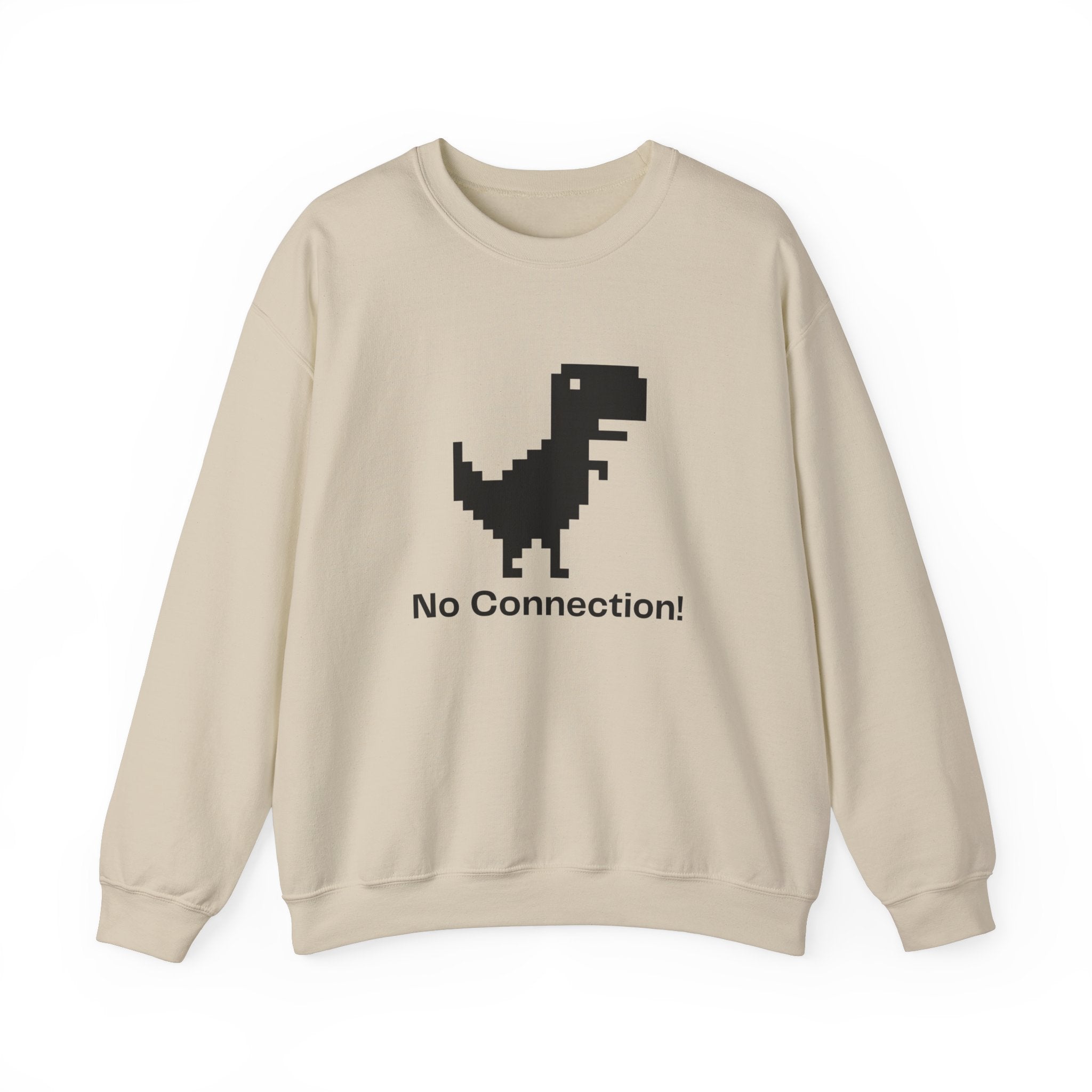 Funny Dinosaur No Connection Sweatshirt, Unisex Crewneck, Gamers Gift, Perfect for Tech Lovers and Online Students, Birthday Gift, Everyday