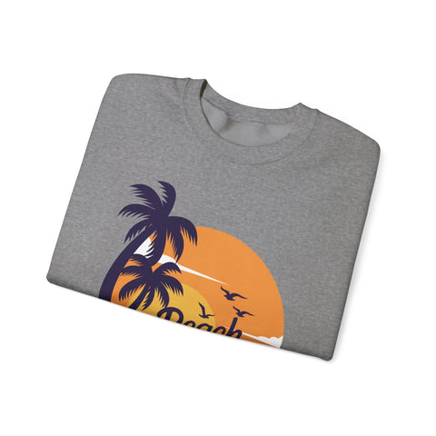 Beach Please Sweatshirt, Unisex Crewneck for Summer Vibes, Perfect for Vacations, Gifts, and Beach Days