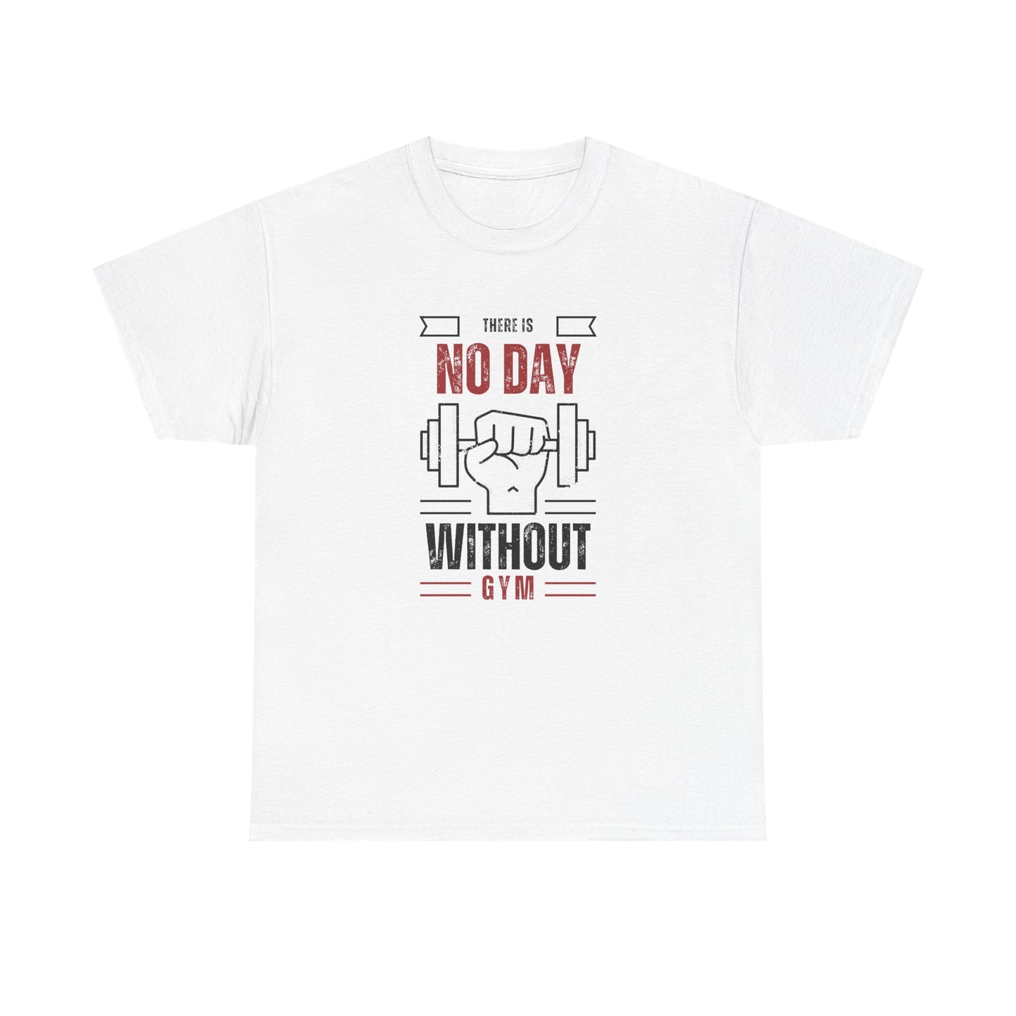 Motivational Gym Tee - Unisex Heavy Cotton T-Shirt, 'There is No Day Without Gym'