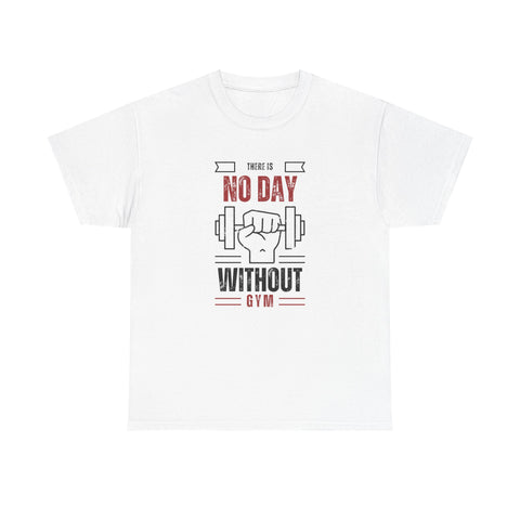 Motivational Gym T-Shirt - "No Day Without Gym" - Fitness Gift, Workout Apparel, Sportswear, Unisex Tee, Exercise Motivation