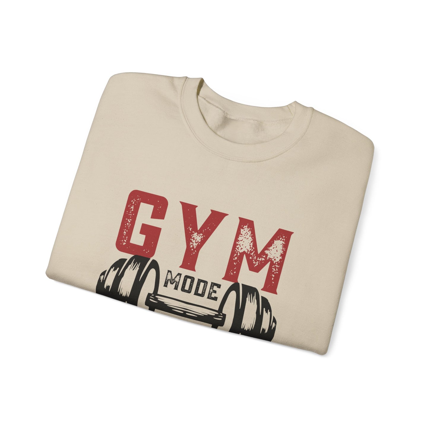 Gym Mode On Crewneck Sweatshirt - Fitness Gift, Workout Apparel, Casual Wear, Exercise Clothing, Athleisure Clothing